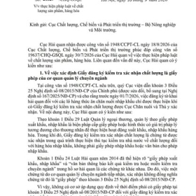 HẢI QUAN LÀM RÕ: GIẤY ĐĂNG KÝ KIỂM TRA CHẤT LƯỢNG KHÔNG PHẢI GIẤY PHÉP NHẬP KHẨU